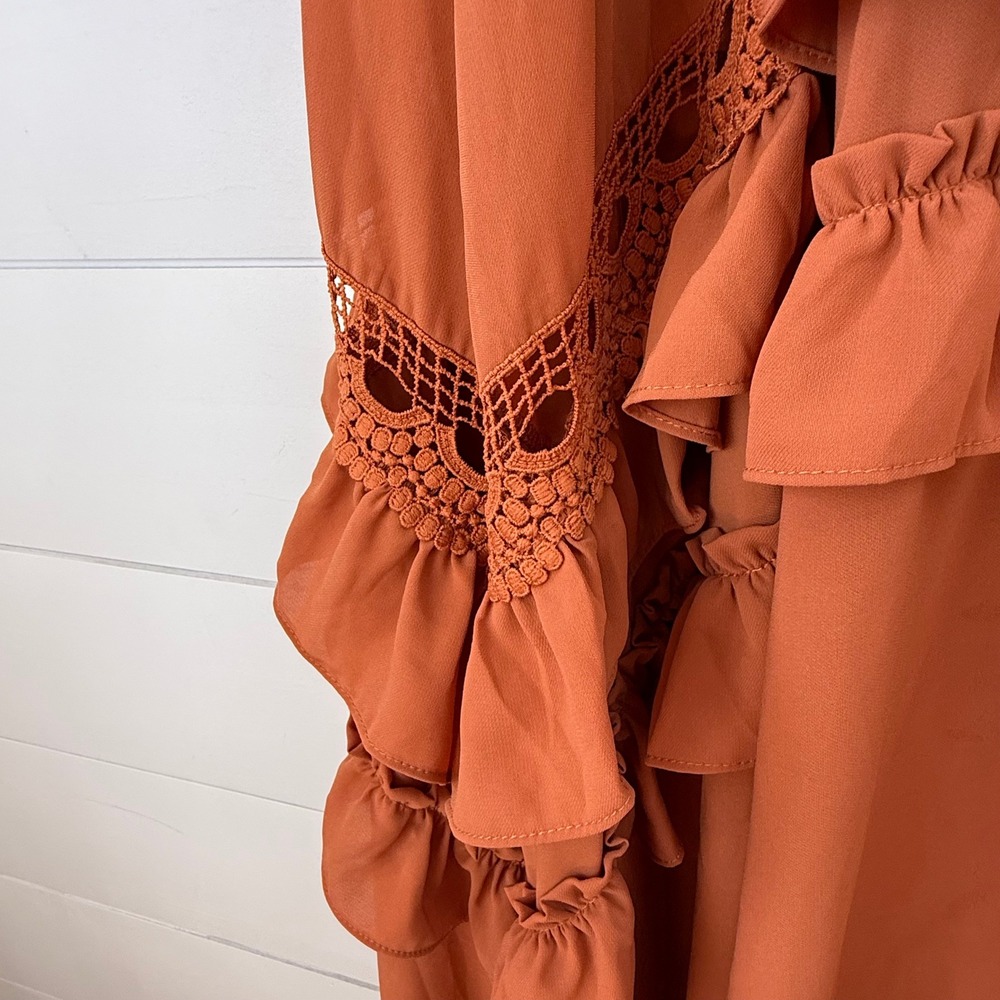 Baltic Born Rust Ruffle Maxi Dress - Picture 6 of 16